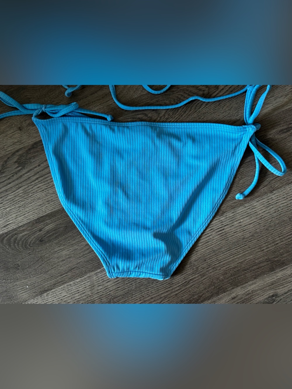 Xhilaration blue Ribbed Swim Top and Bottom Set - Picture 4 of 7